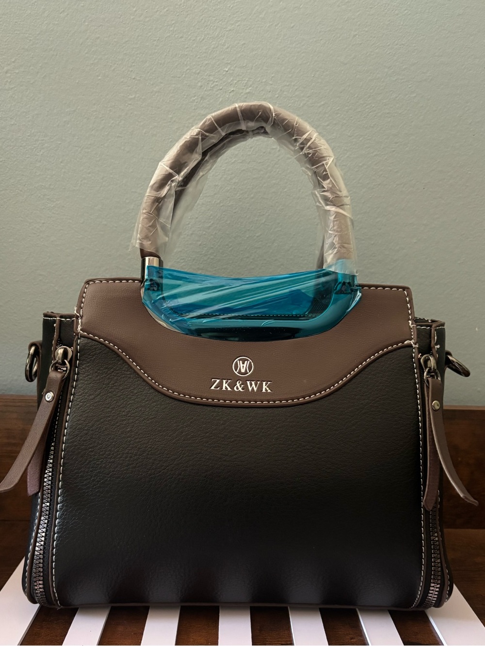 & Other Stories Black and Brown Top-Handle Satchel